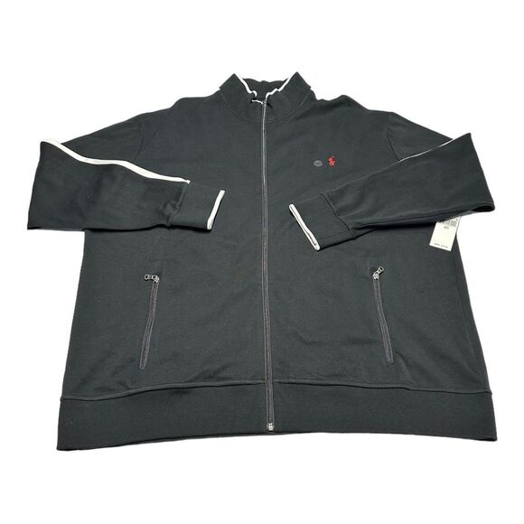 NWT Mens Polo Ralph Lauren Black Full Zip Track Jacket Big Tall Cotton Size 3XLT - Picture 1 of 9